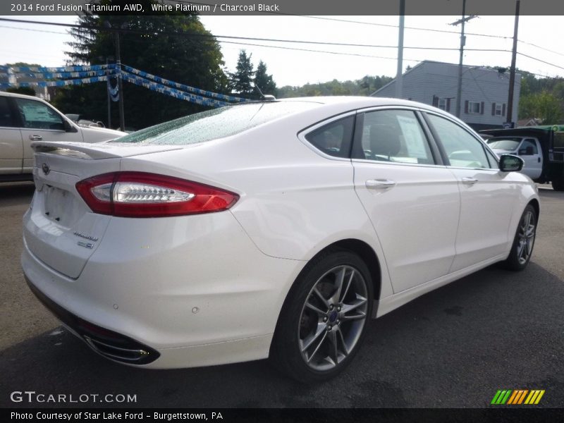 White Platinum / Charcoal Black 2014 Ford Fusion Titanium AWD