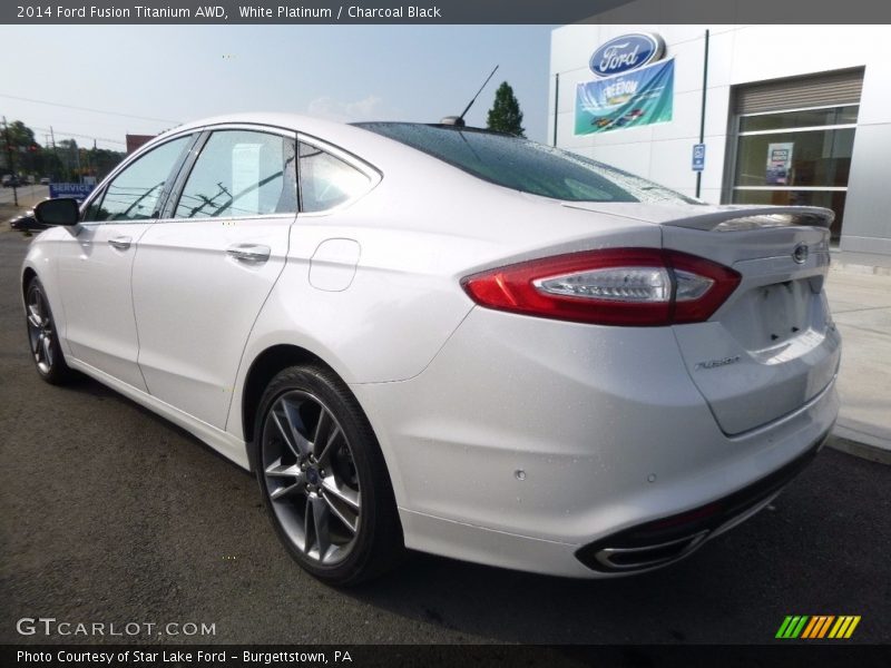 White Platinum / Charcoal Black 2014 Ford Fusion Titanium AWD