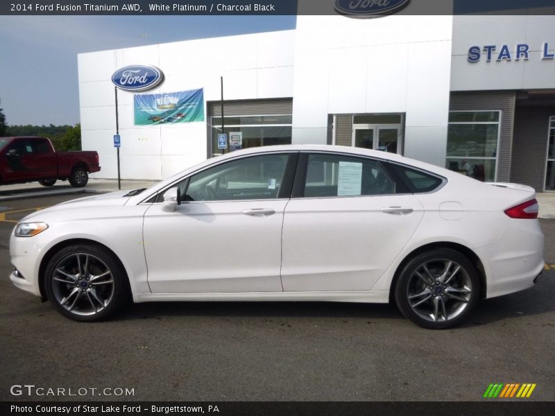 White Platinum / Charcoal Black 2014 Ford Fusion Titanium AWD