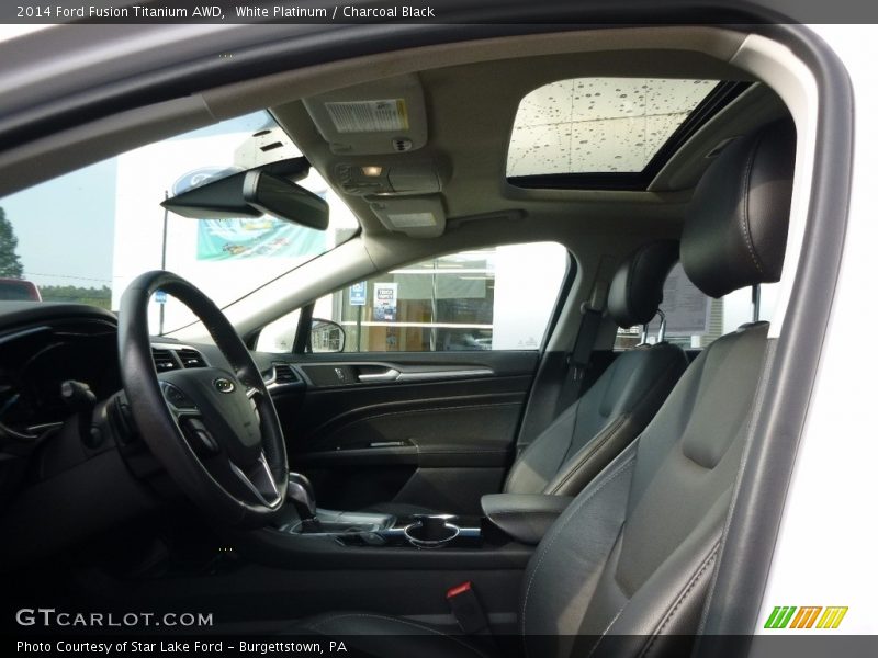 White Platinum / Charcoal Black 2014 Ford Fusion Titanium AWD