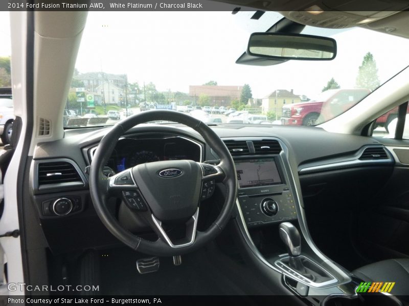 White Platinum / Charcoal Black 2014 Ford Fusion Titanium AWD