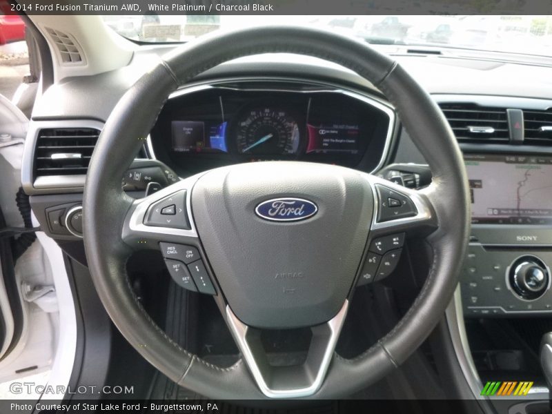 White Platinum / Charcoal Black 2014 Ford Fusion Titanium AWD