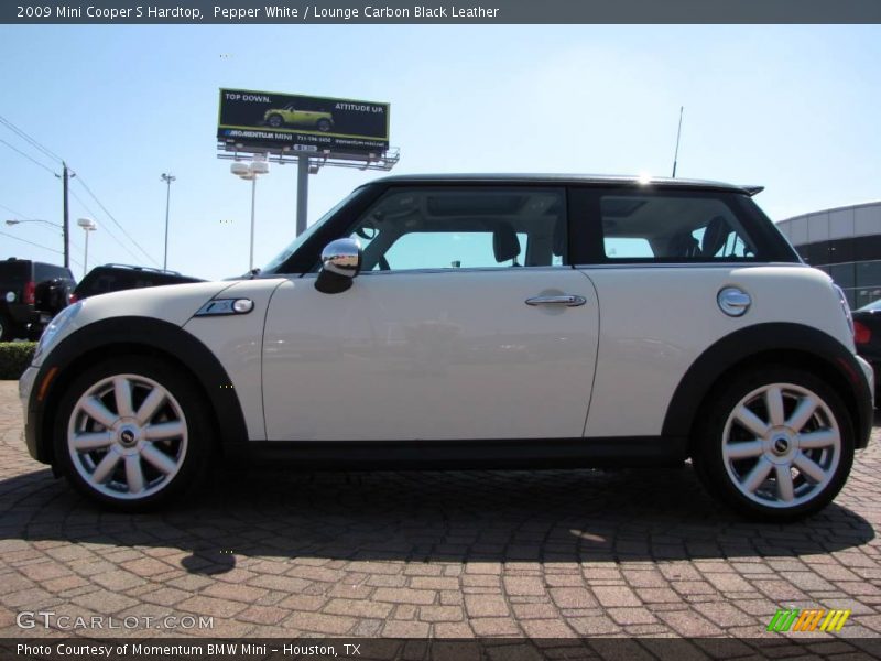 Pepper White / Lounge Carbon Black Leather 2009 Mini Cooper S Hardtop