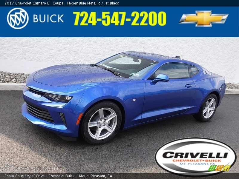 Hyper Blue Metallic / Jet Black 2017 Chevrolet Camaro LT Coupe
