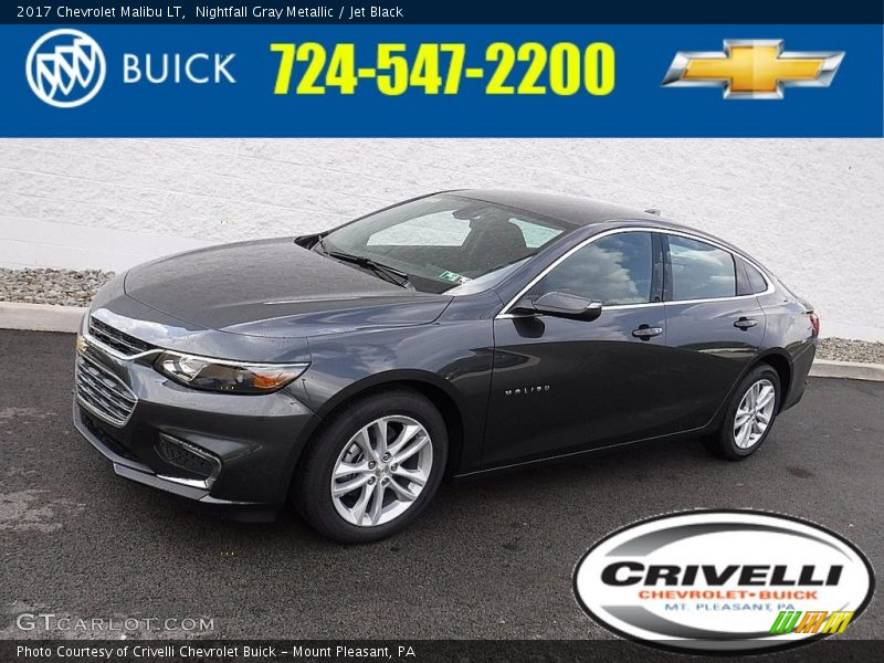 Nightfall Gray Metallic / Jet Black 2017 Chevrolet Malibu LT