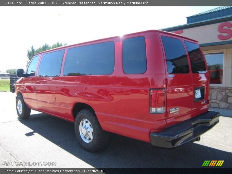 Vermillion Red / Medium Flint 2011 Ford E Series Van E350 XL Extended Passenger