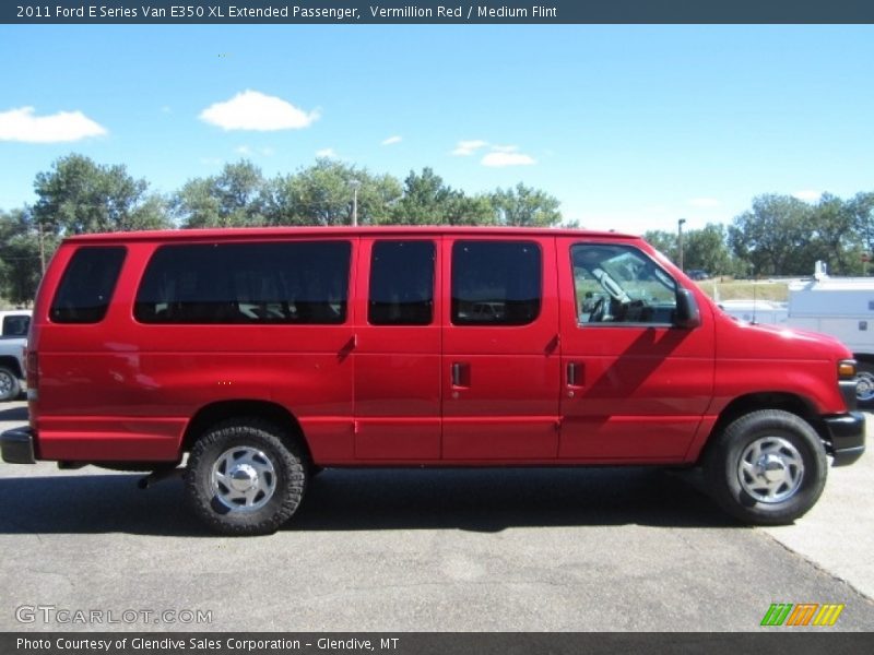 Vermillion Red / Medium Flint 2011 Ford E Series Van E350 XL Extended Passenger
