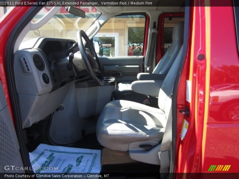 Vermillion Red / Medium Flint 2011 Ford E Series Van E350 XL Extended Passenger
