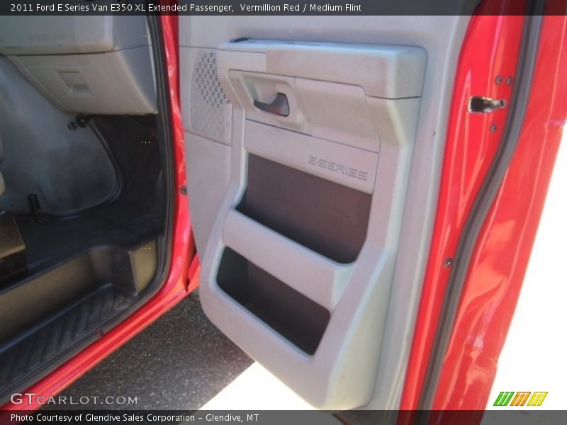 Vermillion Red / Medium Flint 2011 Ford E Series Van E350 XL Extended Passenger