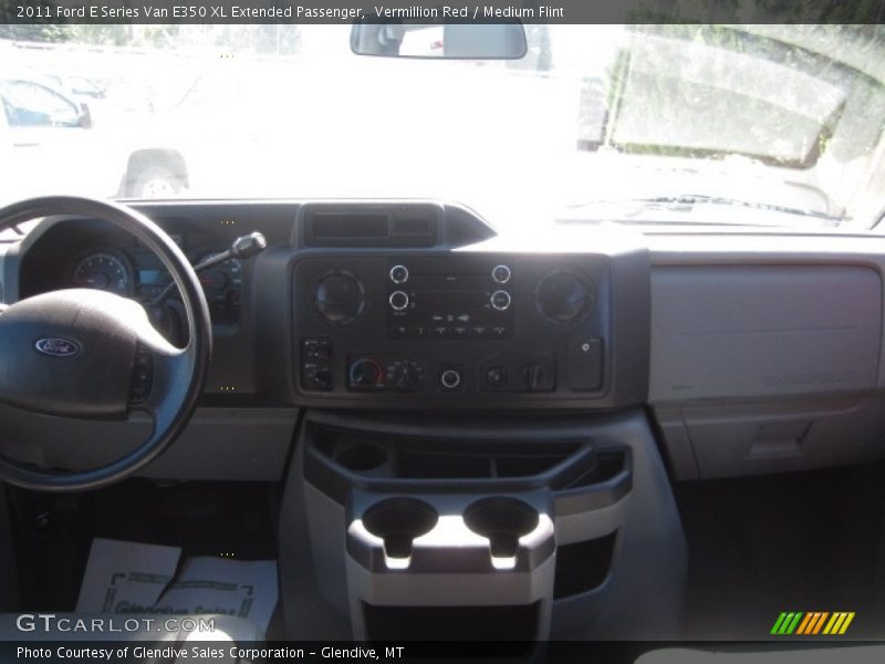 Vermillion Red / Medium Flint 2011 Ford E Series Van E350 XL Extended Passenger