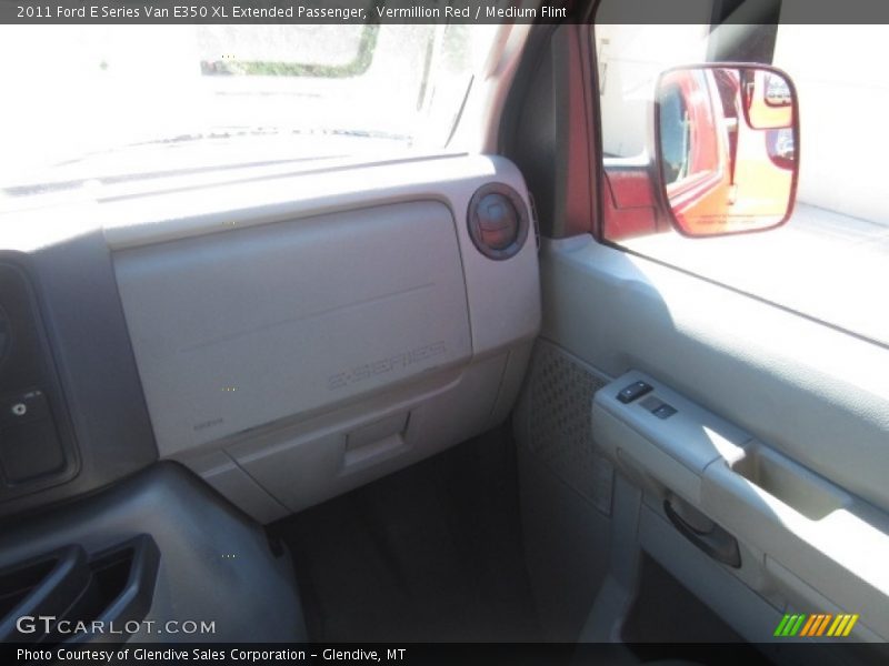 Vermillion Red / Medium Flint 2011 Ford E Series Van E350 XL Extended Passenger