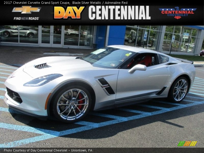 Blade Silver Metallic / Adrenaline Red 2017 Chevrolet Corvette Grand Sport Coupe