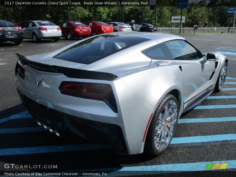 Blade Silver Metallic / Adrenaline Red 2017 Chevrolet Corvette Grand Sport Coupe