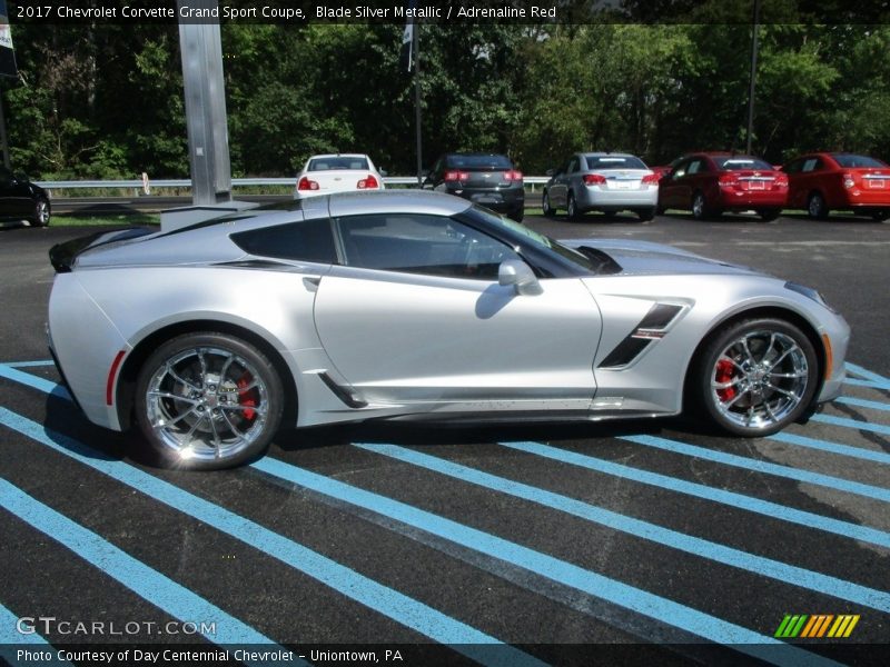 Blade Silver Metallic / Adrenaline Red 2017 Chevrolet Corvette Grand Sport Coupe