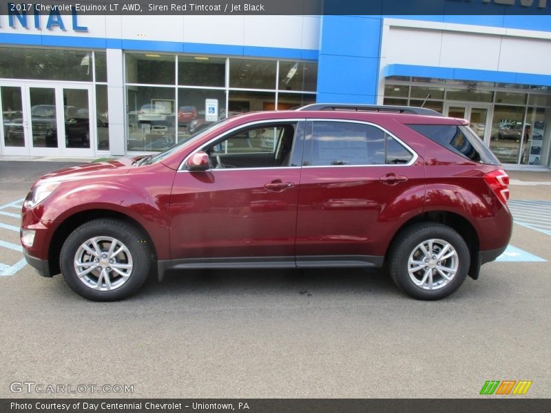 Siren Red Tintcoat / Jet Black 2017 Chevrolet Equinox LT AWD