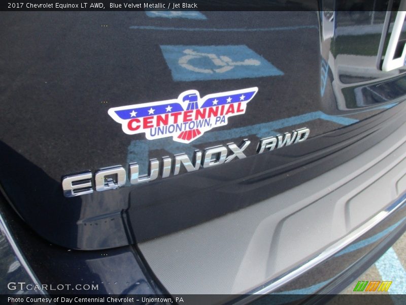 Blue Velvet Metallic / Jet Black 2017 Chevrolet Equinox LT AWD