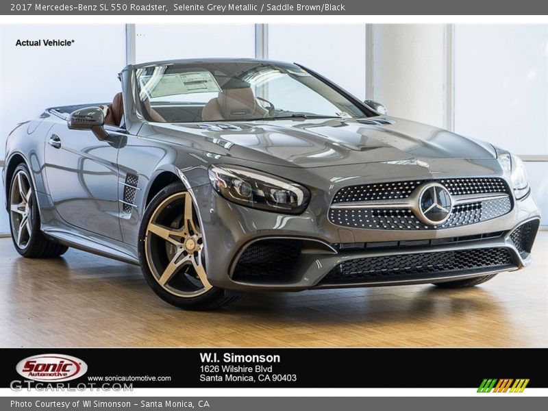 Selenite Grey Metallic / Saddle Brown/Black 2017 Mercedes-Benz SL 550 Roadster