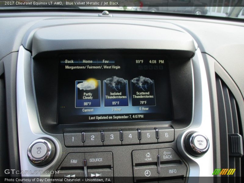 Blue Velvet Metallic / Jet Black 2017 Chevrolet Equinox LT AWD