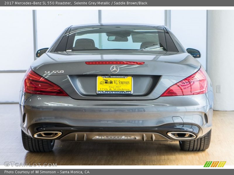 Selenite Grey Metallic / Saddle Brown/Black 2017 Mercedes-Benz SL 550 Roadster