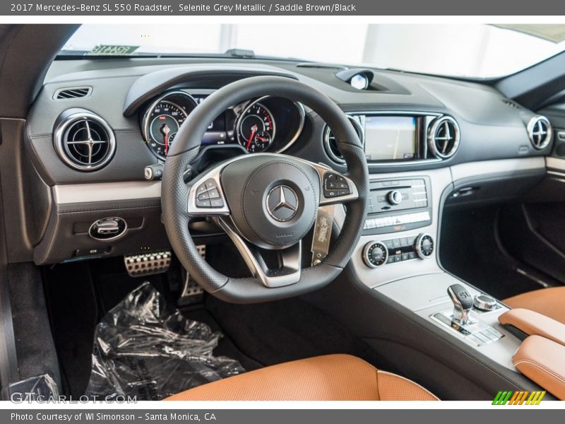 Selenite Grey Metallic / Saddle Brown/Black 2017 Mercedes-Benz SL 550 Roadster