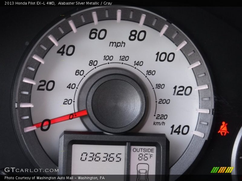 Alabaster Silver Metallic / Gray 2013 Honda Pilot EX-L 4WD