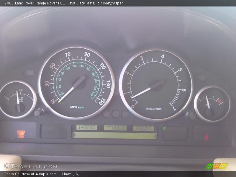 Java Black Metallic / Ivory/Aspen 2003 Land Rover Range Rover HSE
