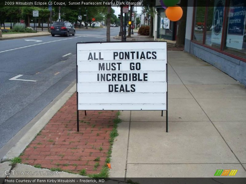 Sunset Pearlescent Pearl / Dark Charcoal 2009 Mitsubishi Eclipse GS Coupe