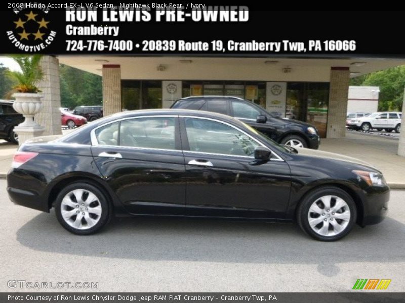 Nighthawk Black Pearl / Ivory 2008 Honda Accord EX-L V6 Sedan