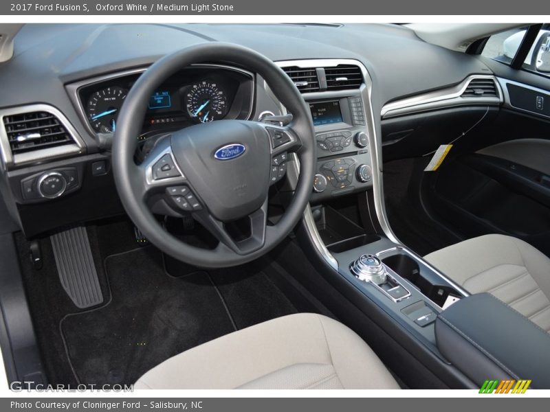 Oxford White / Medium Light Stone 2017 Ford Fusion S