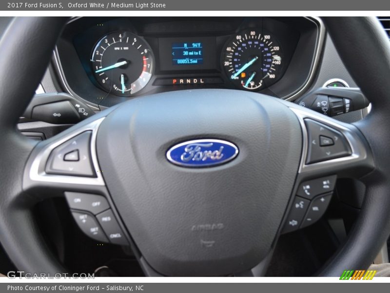 Oxford White / Medium Light Stone 2017 Ford Fusion S