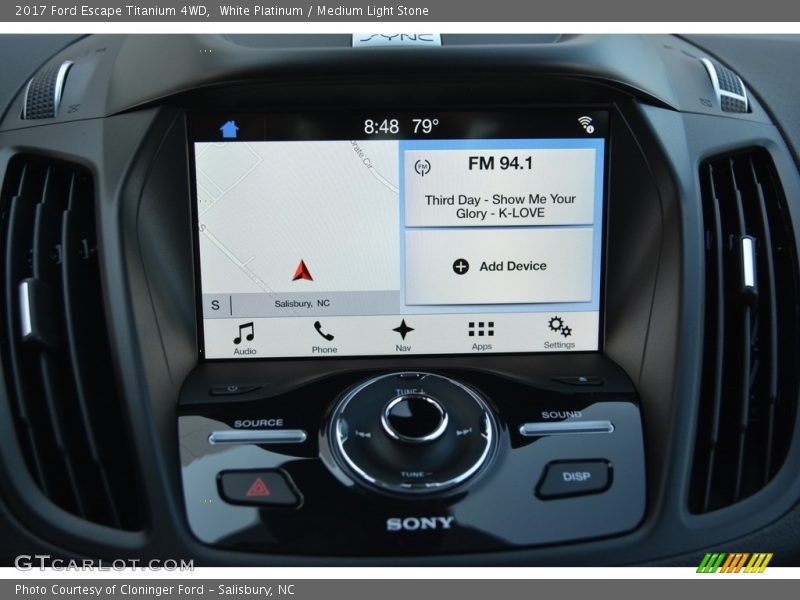 White Platinum / Medium Light Stone 2017 Ford Escape Titanium 4WD