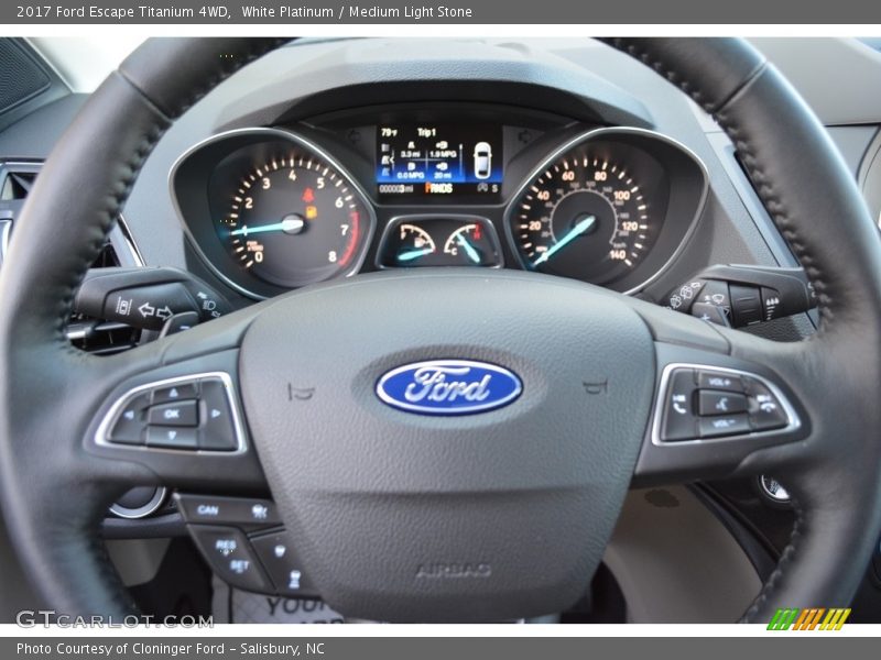 White Platinum / Medium Light Stone 2017 Ford Escape Titanium 4WD