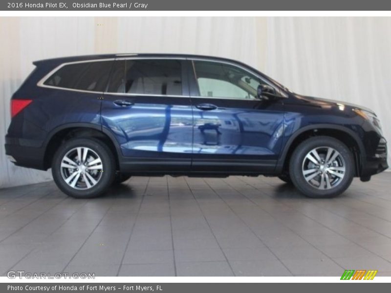 Obsidian Blue Pearl / Gray 2016 Honda Pilot EX