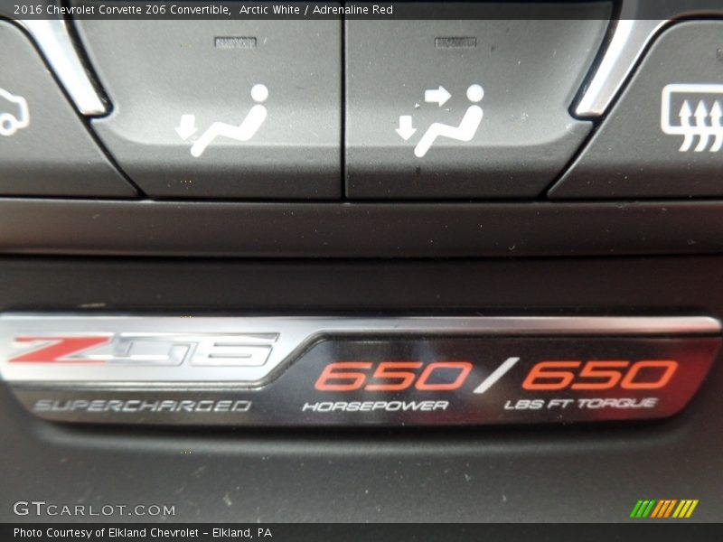 Arctic White / Adrenaline Red 2016 Chevrolet Corvette Z06 Convertible