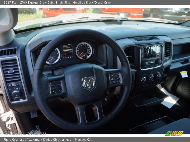 Bright Silver Metallic / Black/Diesel Gray 2017 Ram 1500 Express Crew Cab