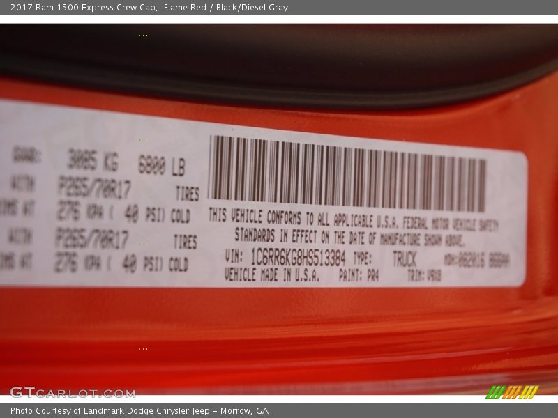 Flame Red / Black/Diesel Gray 2017 Ram 1500 Express Crew Cab