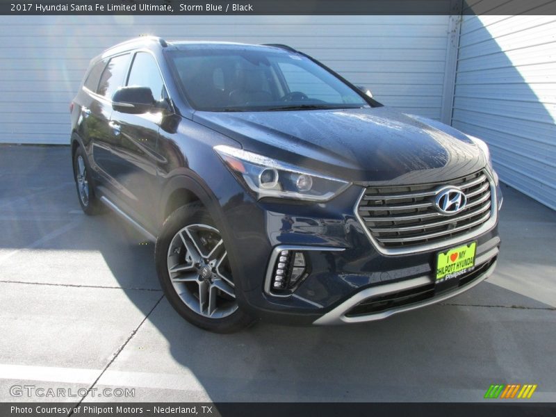 Storm Blue / Black 2017 Hyundai Santa Fe Limited Ultimate