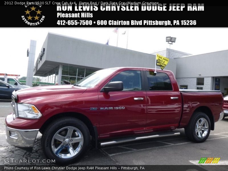 Flame Red / Dark Slate Gray/Medium Graystone 2012 Dodge Ram 1500 SLT Crew Cab 4x4