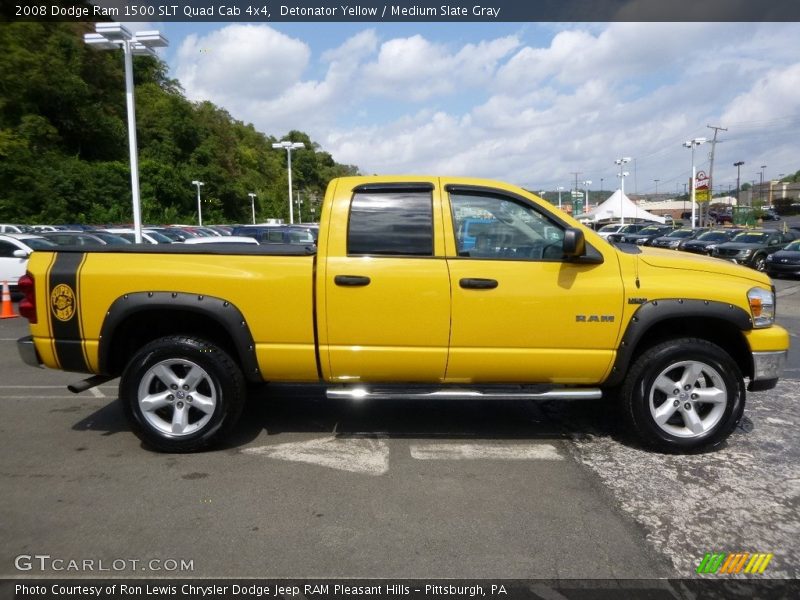 Detonator Yellow / Medium Slate Gray 2008 Dodge Ram 1500 SLT Quad Cab 4x4