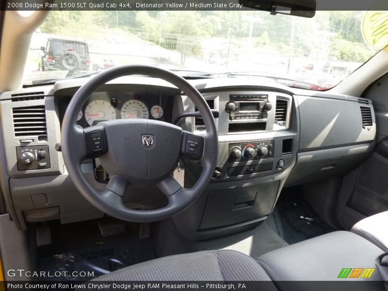 Detonator Yellow / Medium Slate Gray 2008 Dodge Ram 1500 SLT Quad Cab 4x4