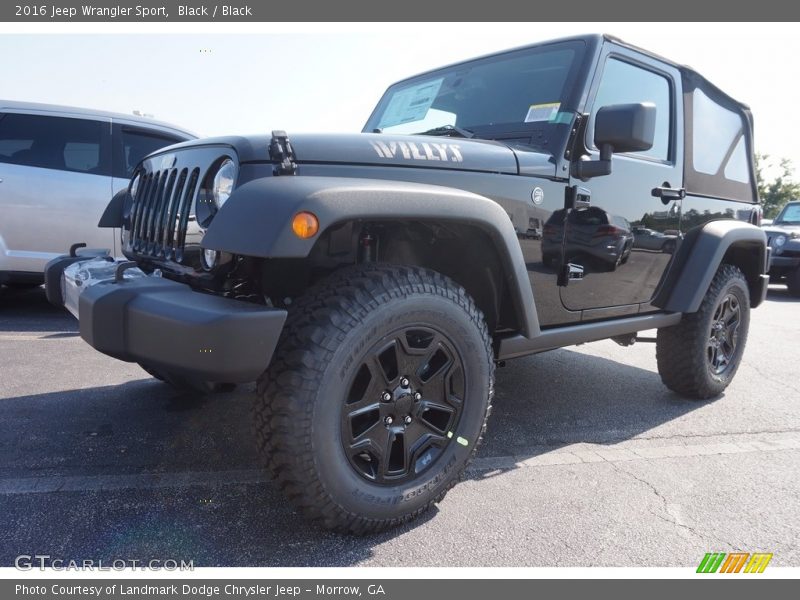 Black / Black 2016 Jeep Wrangler Sport