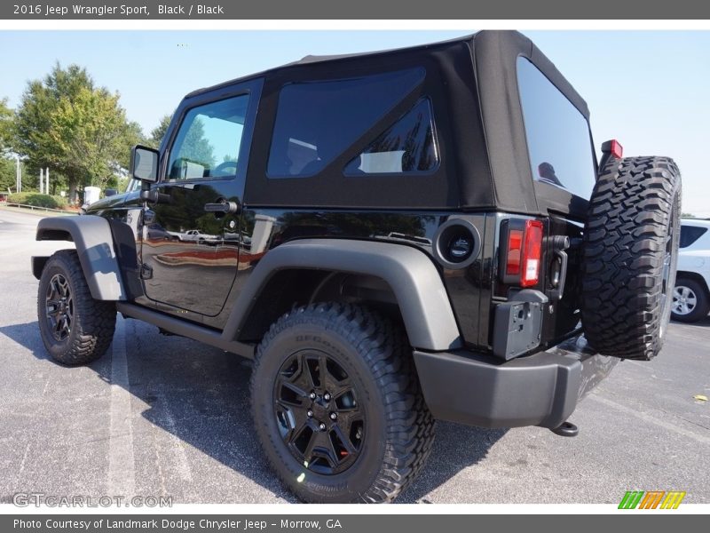 Black / Black 2016 Jeep Wrangler Sport