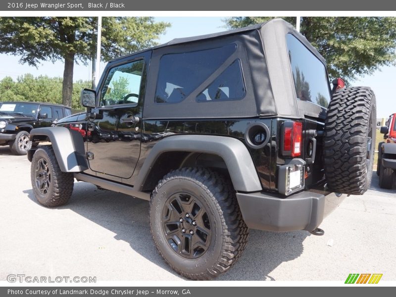 Black / Black 2016 Jeep Wrangler Sport