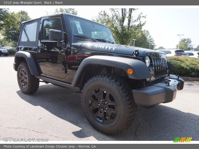 Black / Black 2016 Jeep Wrangler Sport