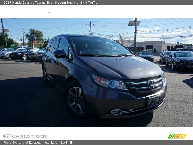 Modern Steel Metallic / Truffle 2015 Honda Odyssey Touring Elite