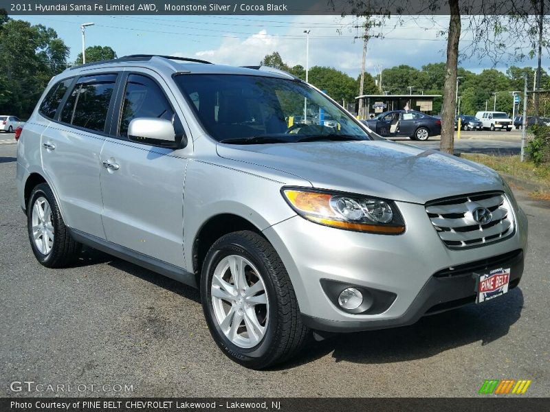 Moonstone Silver / Cocoa Black 2011 Hyundai Santa Fe Limited AWD