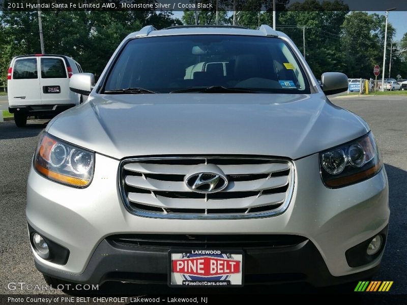 Moonstone Silver / Cocoa Black 2011 Hyundai Santa Fe Limited AWD