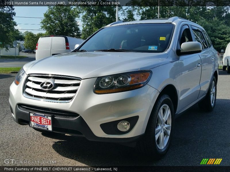 Moonstone Silver / Cocoa Black 2011 Hyundai Santa Fe Limited AWD