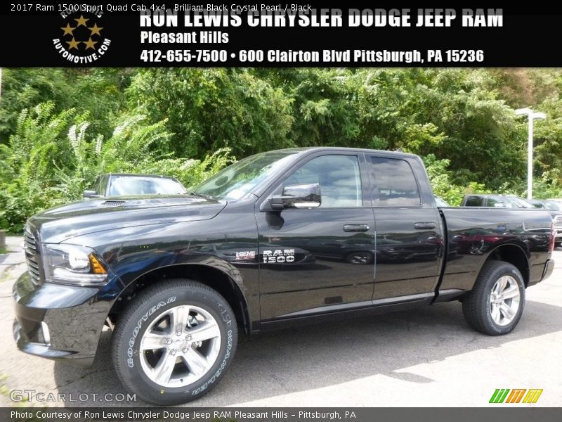Brilliant Black Crystal Pearl / Black 2017 Ram 1500 Sport Quad Cab 4x4