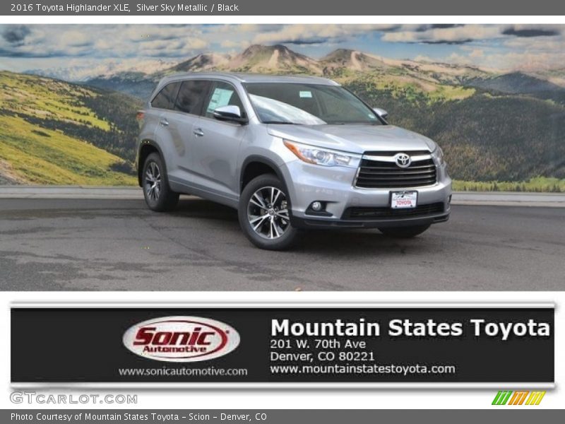 Silver Sky Metallic / Black 2016 Toyota Highlander XLE